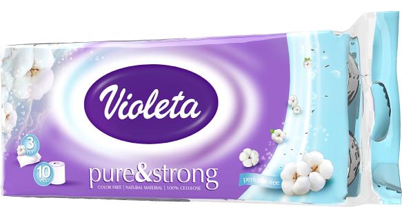 Violeta toaletni papir Pure&Strong, 3 sloja 10/1*
