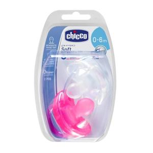 CHICCO duda varalica - silikon Physio Soft 0-6 m, 2/1 rose 2730110
