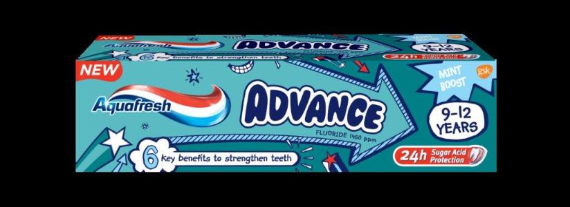 Aquafresh dječja pasta za zube Advance 9-12 god 75 ml, 6 kom