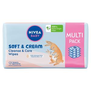 NIVEA BABY Soft & Cream vlažne maramice 4x57 kom