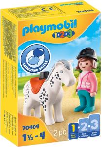 Playmobil 1.2.3 Jahač s konjem 70404