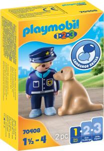 Playmobil 1.2.3 Policajac sa psom 70408