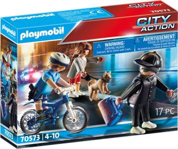 Playmobil City action Policajac s biciklom i pljačkašem 70573
