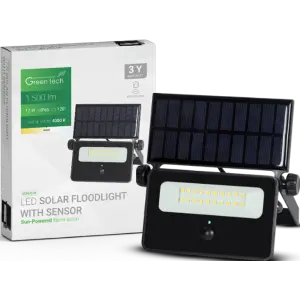 Green Tech LED solarni reflektor Green Tech, 1500 lm, 4000K, IP65, crna