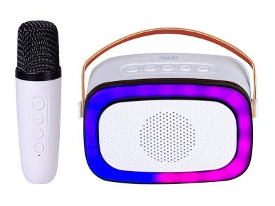 TREVI karaoke 10W, mini dimenzije, disco rasvjeta, mikrofon, bijele XR 8A01