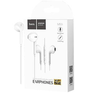 hoco. Slušalice sa mikrofonom, 3.5 mm,dužina kabela 1.2 met,bijela - M55 Memory sound White