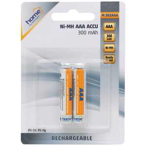 home Baterija punjiva AAA,  NiMh, 300mAh, blister 2 kom - M 302AAA