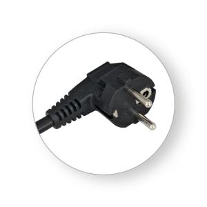 Commel priključni kabel, crni, H05VV-F 3G0,75 / 2 m