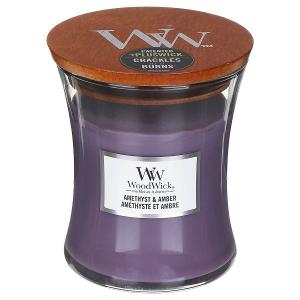 WoodWick mirisna svijeća Classic Medium Amethyst & Amber (gori 100 sati)