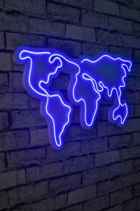 Zidna dekoracije svijetleća WORLD plava
