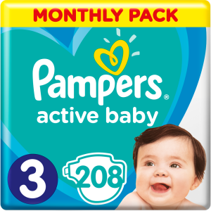 Pampers pelene Active Baby Maxi Pack plus veličina 3 (6-10 kg) 208 kom